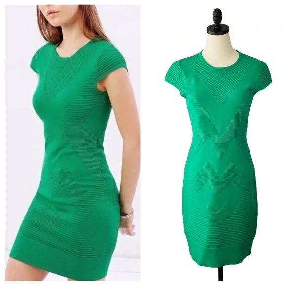 Karen Millen Knit Chevron Textured Dress | LARGE